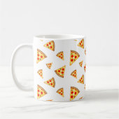 Coole und lustige Pizzaschnitte auf Weiß Kaffeetasse (Links)