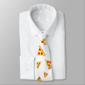 Coole und lustige Pizzaschnitte auf Weiß Krawatte (Gebunden)
