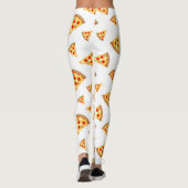 Coole und lustige Pizzaschnitte auf Weiß Leggings (Rückseite)
