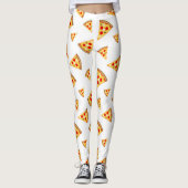 Coole und lustige Pizzaschnitte auf Weiß Leggings (Vorderseite)