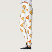 Coole und lustige Pizzaschnitte auf Weiß Leggings (Links)