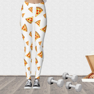 Coole und lustige Pizzaschnitte auf Weiß Leggings