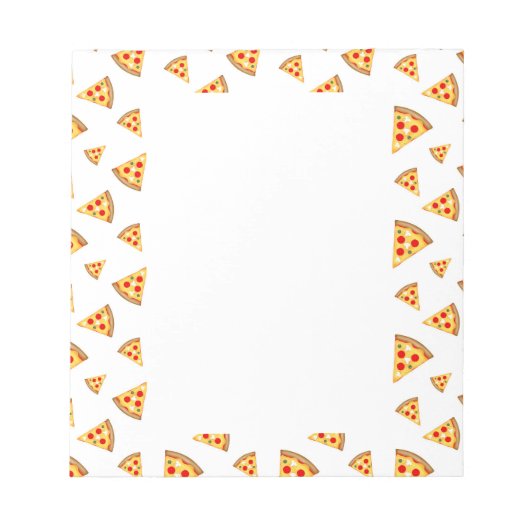 Coole und lustige Pizzaschnitte auf Weiß Notizblock (Vorderseite)