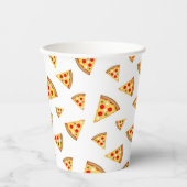 Coole und lustige Pizzaschnitte auf Weiß Pappbecher (Vorderseite)