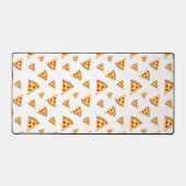 Coole und lustige Pizzaschnitte auf Weiß Schreibtischunterlage (Vorderseite)