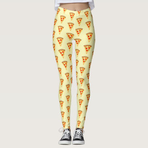 Coole und lustige Pizzaschnitte hellgelb Leggings