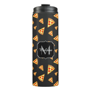 Coole und lustige Pizzaschnitte Monogram Thermosbecher