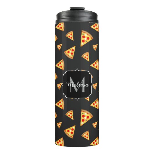 Coole und lustige Pizzaschnitte Monogram Thermosbecher (Vorderseite)