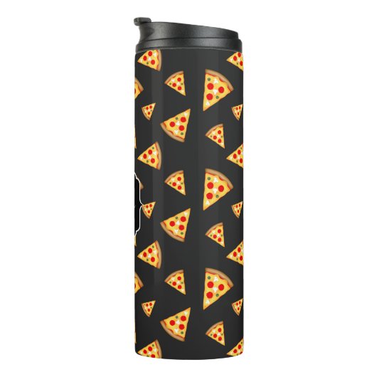 Coole und lustige Pizzaschnitte Monogram Thermosbecher (Nach rechts gedreht)