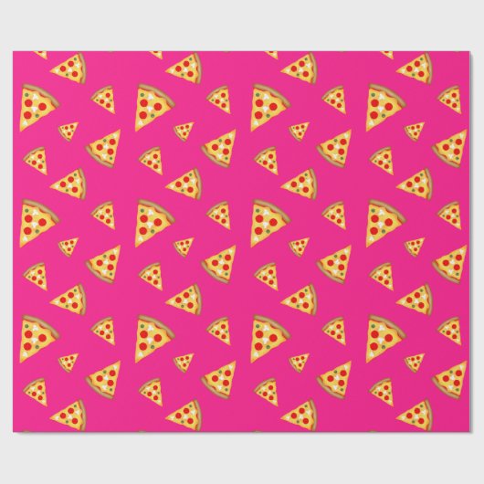 Coole und lustige Pizzaslicen in heißen Rosa Geschenkpapier (Flach)