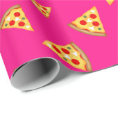 Coole und lustige Pizzaslicen in heißen Rosa Geschenkpapier (Rolleneckpunkt)