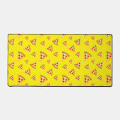 Coole und lustige Pizzaslicen in Neongelb Schreibtischunterlage (Vorderseite)