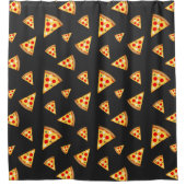 Coole und lustige Pizzaslicen-Muster dunkelgrau Duschvorhang (Vorderseite)