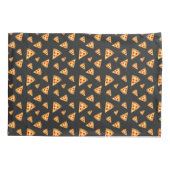 Coole und lustige Pizzaslicen-Muster dunkelgrau Kissenbezug (Rückseite)