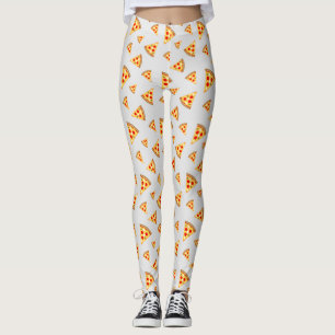 Coole und lustige Pizzaslicen-Muster leicht grau Leggings