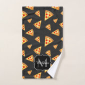 Coole und lustige Pizzaslicmuster Monogram Badhandtuch Set (Handtuch)