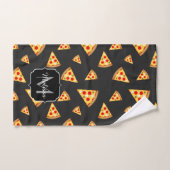 Coole und lustige Pizzaslicmuster Monogram Badhandtuch Set (Handtuch)
