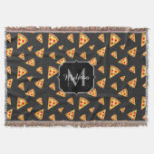 Coole und lustige Pizzaslicmuster Monogram Decke (Vorderseite)