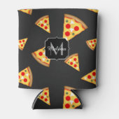 Coole und lustige Pizzaslicmuster Monogram Dosenkühler (Vorderseite)
