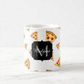 Coole und lustige Pizzaslicmuster Monogram Kaffeetasse (Mittel)