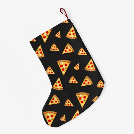 Coole und lustige Pizzaslicmuster Monogram Kleiner Weihnachtsstrumpf (Rückseite (Hängend))