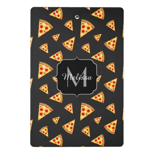 Coole und lustige Pizzaslicmuster Monogram Mini Klemmbrett (Rückseite)