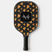 Coole und lustige Pizzaslicmuster Monogram Pickleball Schläger (Rückseite)