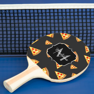 Coole und lustige Pizzaslicmuster Monogram Tischtennis Schläger