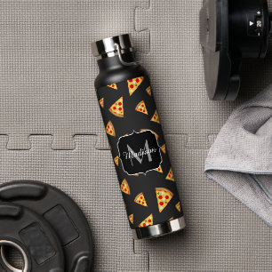 Coole und lustige Pizzaslicmuster Monogram Trinkflasche