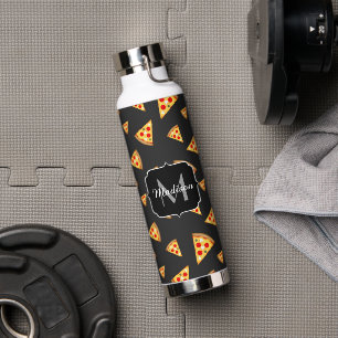 Coole und lustige Pizzaslicmuster Monogram Trinkflasche