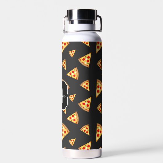 Coole und lustige Pizzaslicmuster Monogram Trinkflasche (Rückseite)