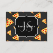 Coole und lustige Pizzaslicmuster Monogram Visitenkarte (Rückseite)