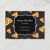 Coole und lustige Pizzaslicmuster Monogram Visitenkarte (Vorderseite)