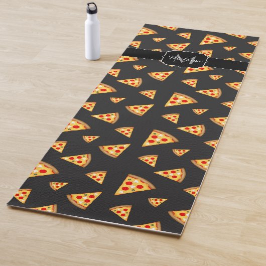 Coole und lustige Pizzaslicmuster Monogram Yogamatte (Beispiel)