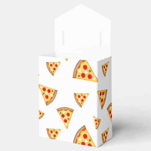 Coole und lustige Pizzaslicmuster Monogramm weiß Geschenkschachtel (Geöffnet)
