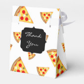 Coole und lustige Pizzaslicmuster Monogramm weiß Geschenkschachtel (Rückseite)
