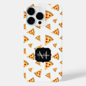 Coole und lustige Pizzaslicmuster Monogramm weiß iPhone Hülle (Rückseite)