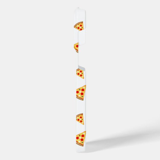Coole und lustige Pizzaslicmuster Monogramm weiß iPhone Hülle (Linke Seite)
