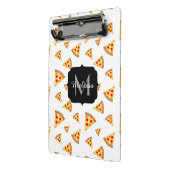 Coole und lustige Pizzaslicmuster Monogramm weiß Mini Klemmbrett (Gewinkelt2)