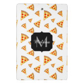 Coole und lustige Pizzaslicmuster Monogramm weiß Mini Klemmbrett (Rückseite)