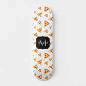 Coole und lustige Pizzaslicmuster Monogramm weiß Skateboard (Vorderseite)