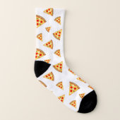 Coole und lustige Pizzaslicmuster Monogramm weiß Socken (Links - Innen)