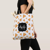 Coole und lustige Pizzaslicmuster Monogramm weiß Tasche (Von Nahem)
