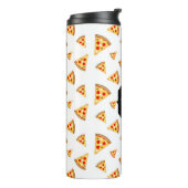 Coole und lustige Pizzaslicmuster Monogramm weiß Thermosbecher (Nach links gedreht)