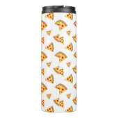 Coole und lustige Pizzaslicmuster Monogramm weiß Thermosbecher (Rückseite)