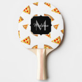 Coole und lustige Pizzaslicmuster Monogramm weiß Tischtennis Schläger (Vorderseite)