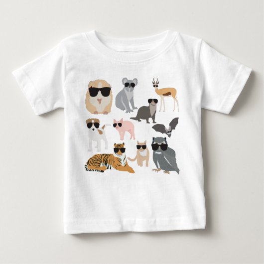 Coole und lustige Tiere mit Sonnenbrille Baby T-shirt (Vorderseite)