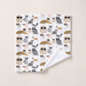 Coole und lustige Tiere mit Sonnenbrille Badhandtuch Set (Waschlappen)