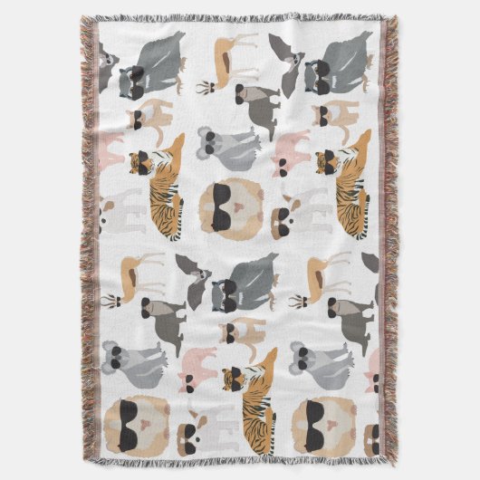 Coole und lustige Tiere mit Sonnenbrille Decke (Vorderseite Vertikal)