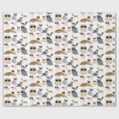 Coole und lustige Tiere mit Sonnenbrille Geschenkpapier (Flach)